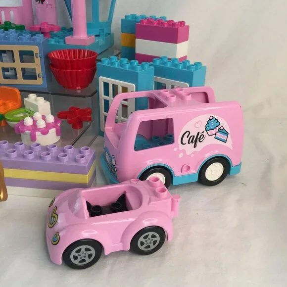 Lego Duplo Pastel Blocks 140+ Pc Lot Disney Minnie Mouse Plane Car Cafe Van - Picture 2 of 10